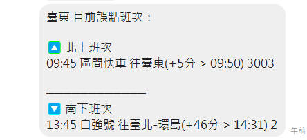 誤點資訊畫面